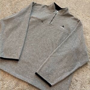 Vtg 90s Adidas 1/4 Zip Fleece Pullover Sweatshirt Mens 2XL Gray